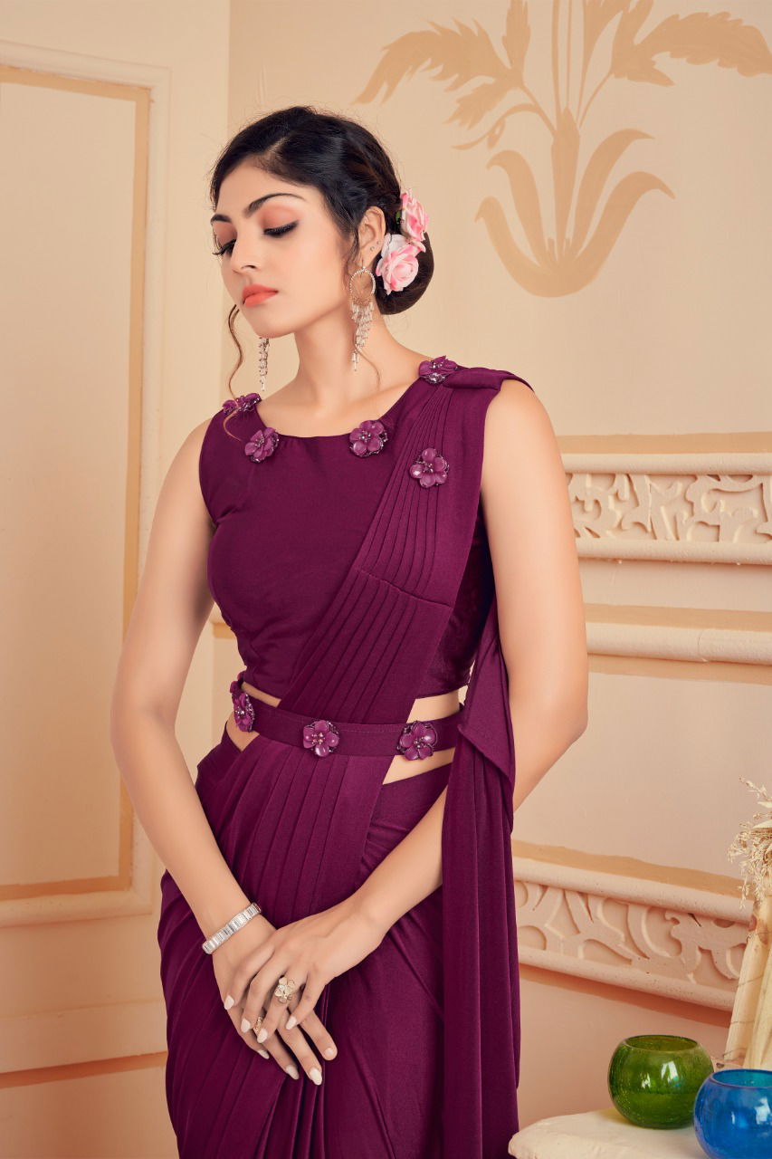 Amoha Trendz Design 1015908 Imported Lycra Fancy STylish Party Wear Attractive Look Saree Colllection
